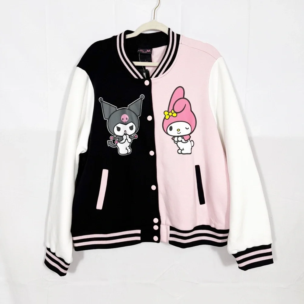 Hello Kitty Sanrio X Hot Topic My Melody & Kuromi Split Varsity Jacket Plus Size